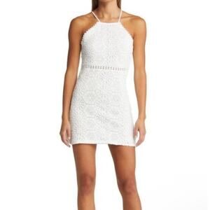 Open Edit Nordstrom New Women's Crochet Mini Dress White XXS Coastal Y2K Boho